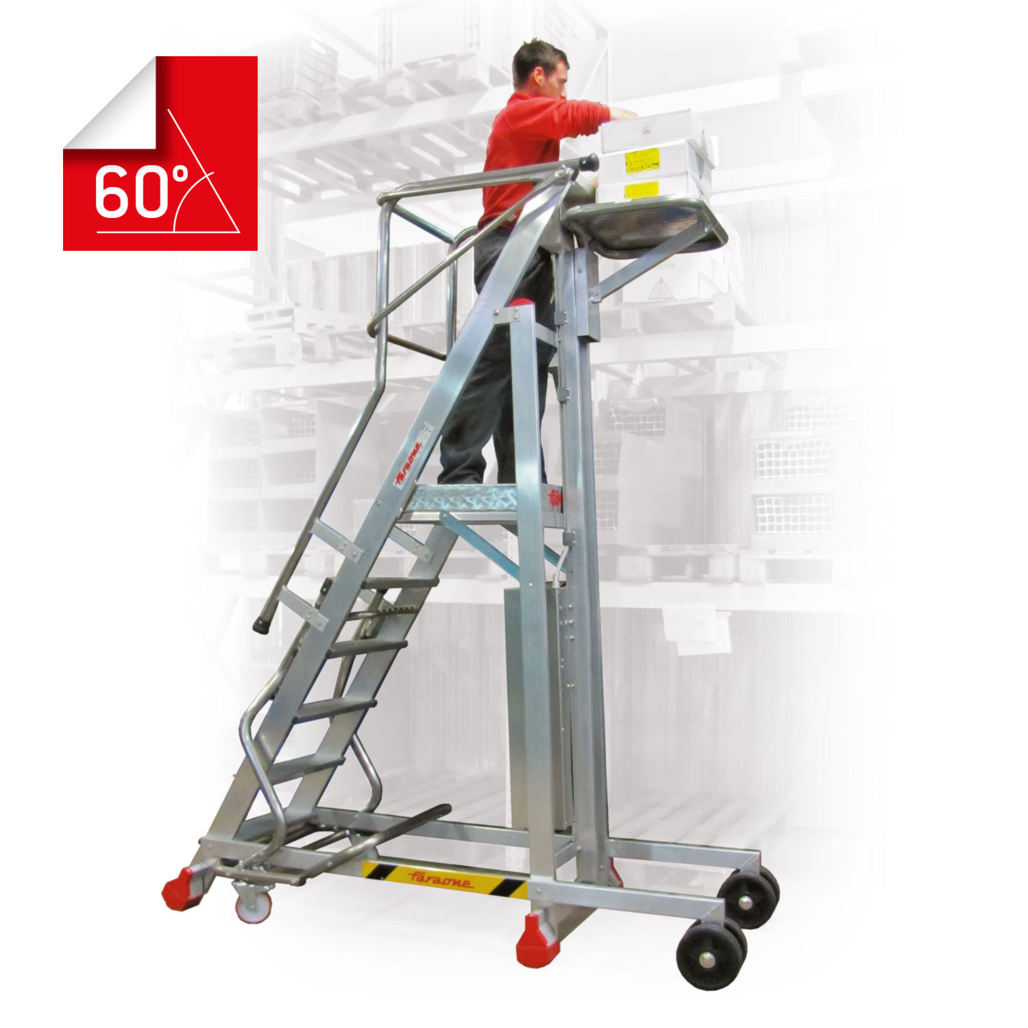 ESCALERA CON PLATAFORMA Y PLANO DE CARGA ELÉCTRICO. 10 PELDAÑOS. - Image 3