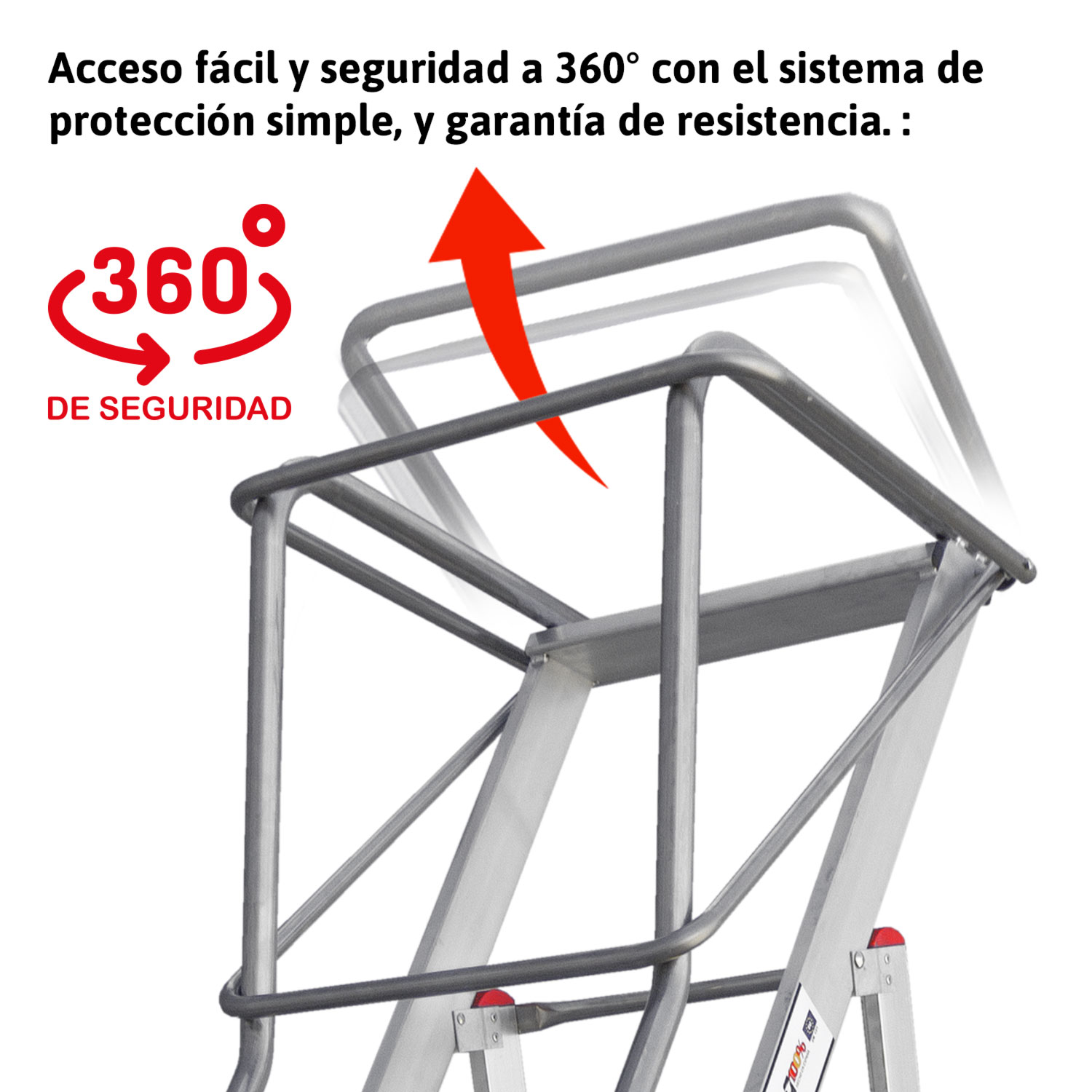 ESCALERA DE ALMACÉN CON PLATAFORMA Y RUEDAS.10 PELDAÑOS. - Image 3
