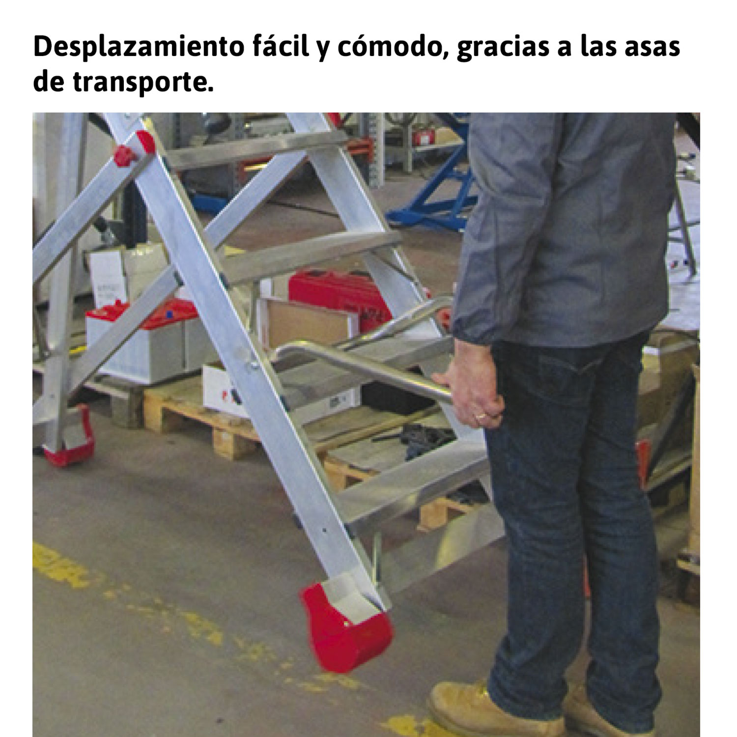 ESCALERA DE ALMACÉN CON PLATAFORMA Y RUEDAS.10 PELDAÑOS. - Image 7