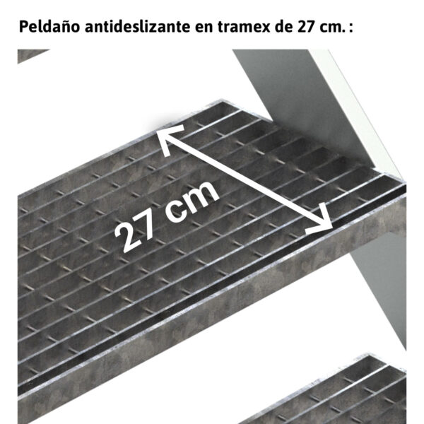 ESCALERA PUENTE DE TRAMEX DE 10 PELDAÑOS CON PLATAFORMA (45º INCLINACIÓN) - Image 3